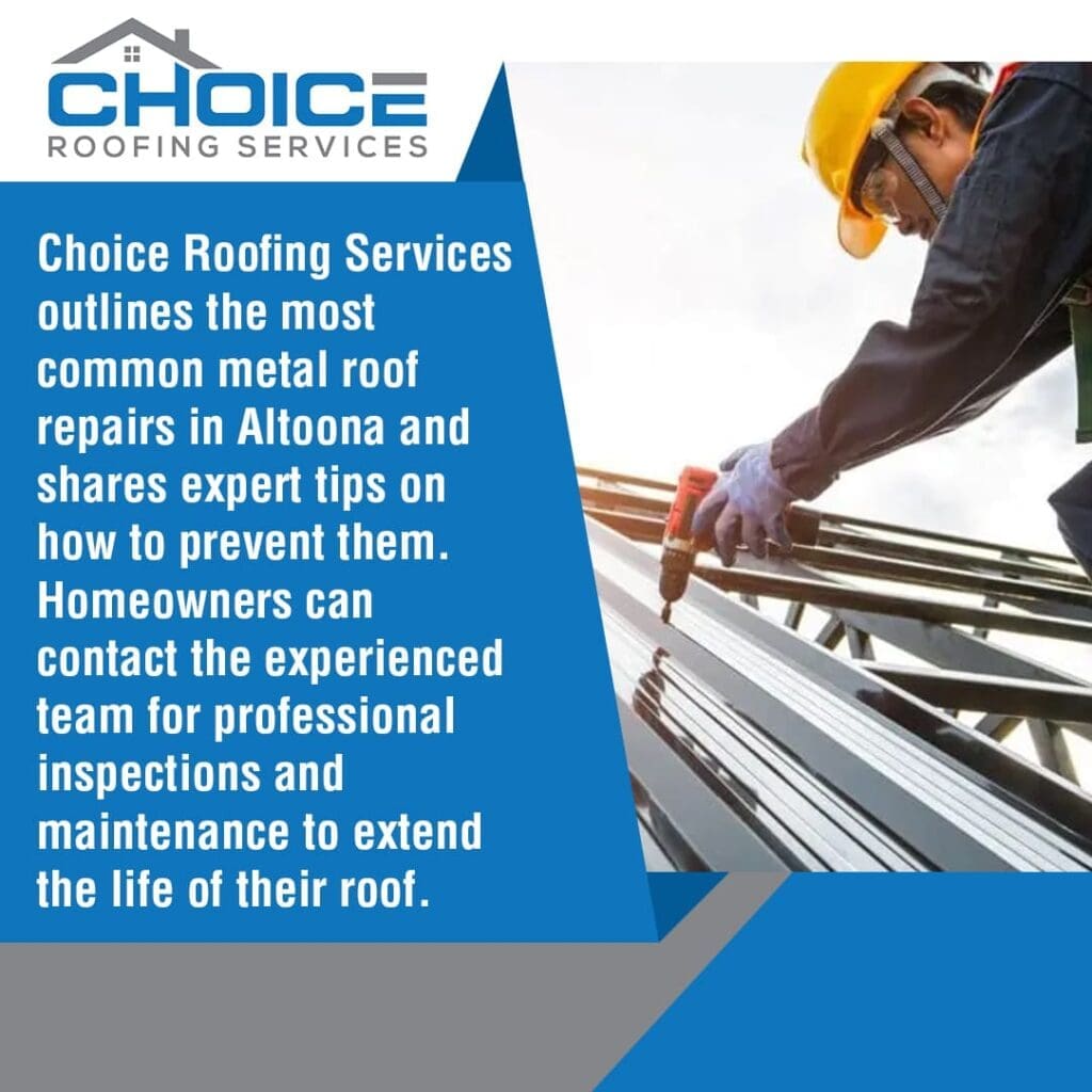 A roofer in a yellow hard hat and safety harness uses a drill on a metal roof installation.